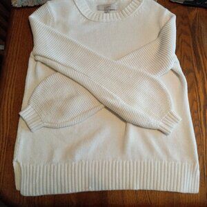 White 100% Cotton Sweater Size S Minimalist Cottagecore Cleangirl Capsule